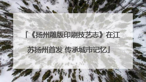 《扬州雕版印刷技艺志》在江苏扬州首发 传承城市记忆