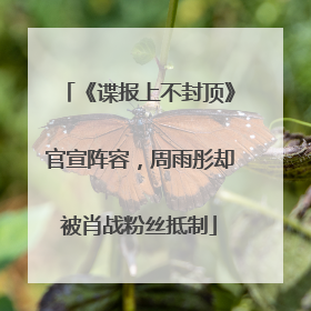 《谍报上不封顶》官宣阵容，周雨彤却被肖战粉丝抵制