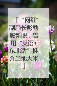 “网红”副局长彭勃履新职，曾用“英语+东北话”推介当地大米