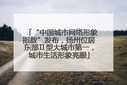 “中国城市网络形象指数”发布，扬州位居东部Ⅱ型大城市第一，城市生活形象亮眼