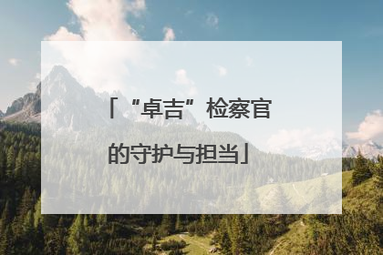 “卓吉”检察官的守护与担当