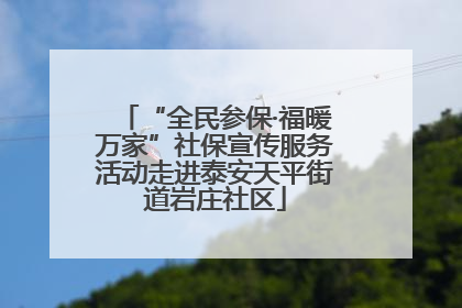 “全民参保·福暖万家”社保宣传服务活动走进泰安天平街道岩庄社区