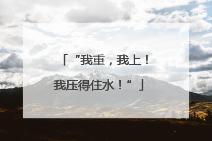“我重，我上！我压得住水！”