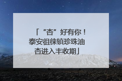 “杏”好有你！泰安徂徕镇珍珠油杏进入丰收期