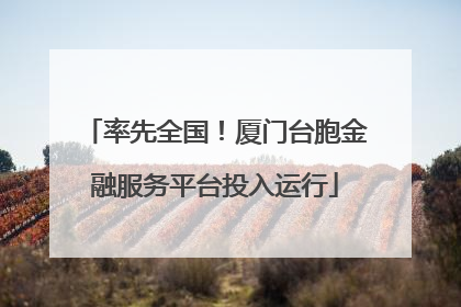 率先全国！厦门台胞金融服务平台投入运行