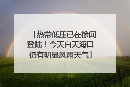 热带低压已在徐闻登陆！今天白天海口仍有明显风雨天气