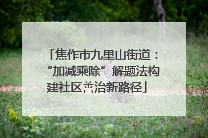 焦作市九里山街道：“加减乘除”解题法构建社区善治新路径