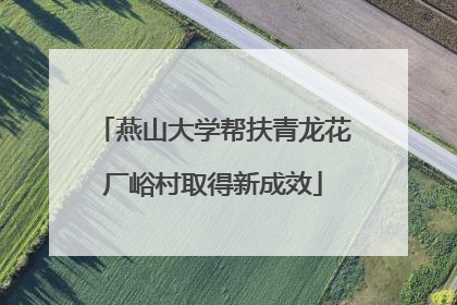 燕山大学帮扶青龙花厂峪村取得新成效