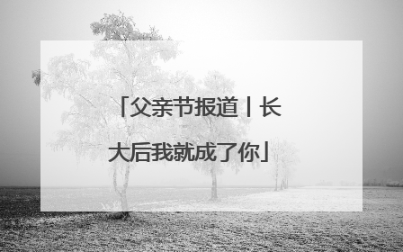 父亲节报道丨长大后我就成了你
