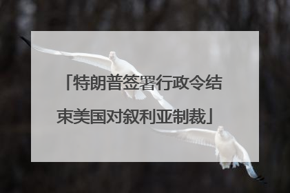 特朗普签署行政令结束美国对叙利亚制裁