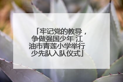 牢记党的教导，争做强国少年 江油市青莲小学举行少先队入队仪式