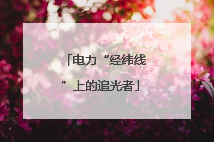 电力“经纬线”上的追光者
