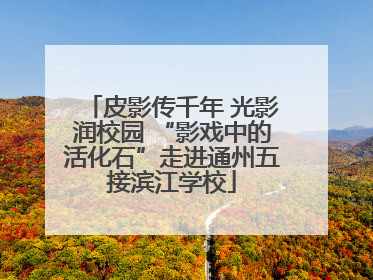皮影传千年 光影润校园 “影戏中的活化石”走进通州五接滨江学校