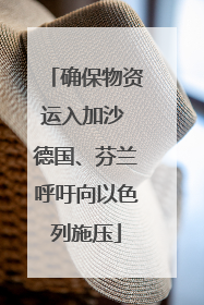 确保物资运入加沙 德国、芬兰呼吁向以色列施压