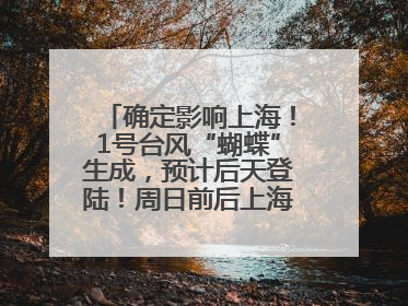 确定影响上海！1号台风“蝴蝶”生成，预计后天登陆！周日前后上海有明显降水
