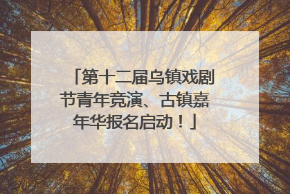 第十二届乌镇戏剧节青年竞演、古镇嘉年华报名启动！