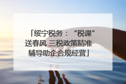 绥宁税务：“税课”送春风 三税政策精准辅导助企合规经营