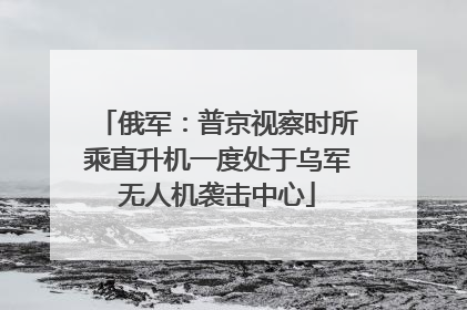 俄军：普京视察时所乘直升机一度处于乌军无人机袭击中心