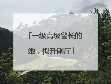 一级高级警长的她，拟升副厅