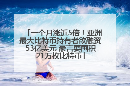 一个月涨近5倍！亚洲最大比特币持有者欲融资53亿美元 豪言要囤积21万枚比特币
