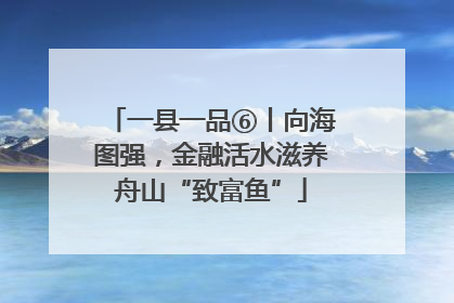 一县一品⑥丨向海图强，金融活水滋养舟山“致富鱼”