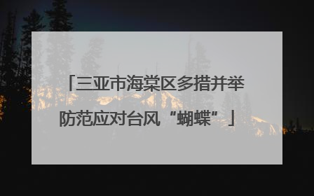三亚市海棠区多措并举防范应对台风“蝴蝶”
