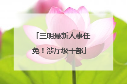 三明最新人事任免！涉厅级干部