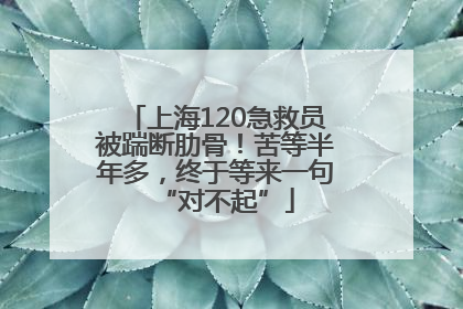 上海120急救员被踹断肋骨！苦等半年多，终于等来一句“对不起”