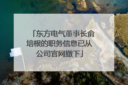 东方电气董事长俞培根的职务信息已从公司官网撤下