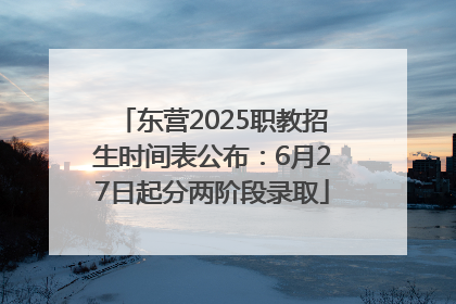 东营2025职教招生时间表公布：6月27日起分两阶段录取