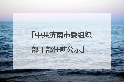 中共济南市委组织部干部任前公示