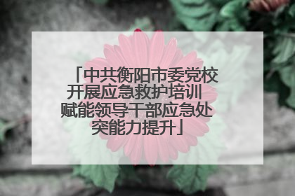 中共衡阳市委党校开展应急救护培训 赋能领导干部应急处突能力提升