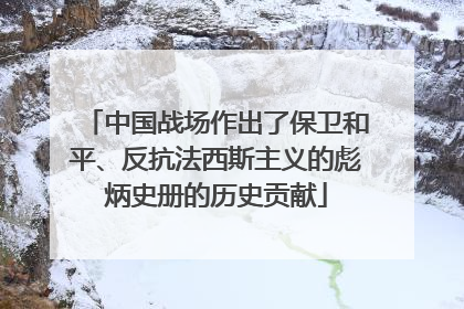 中国战场作出了保卫和平、反抗法西斯主义的彪炳史册的历史贡献