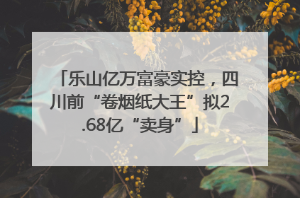 乐山亿万富豪实控，四川前“卷烟纸大王”拟2.68亿“卖身”
