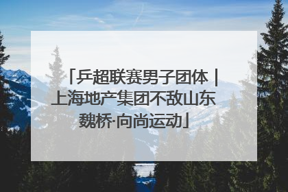 乒超联赛男子团体｜上海地产集团不敌山东魏桥·向尚运动