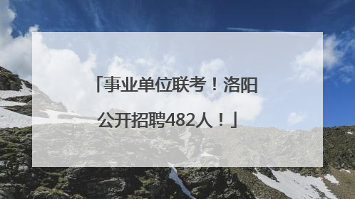 事业单位联考！洛阳公开招聘482人！