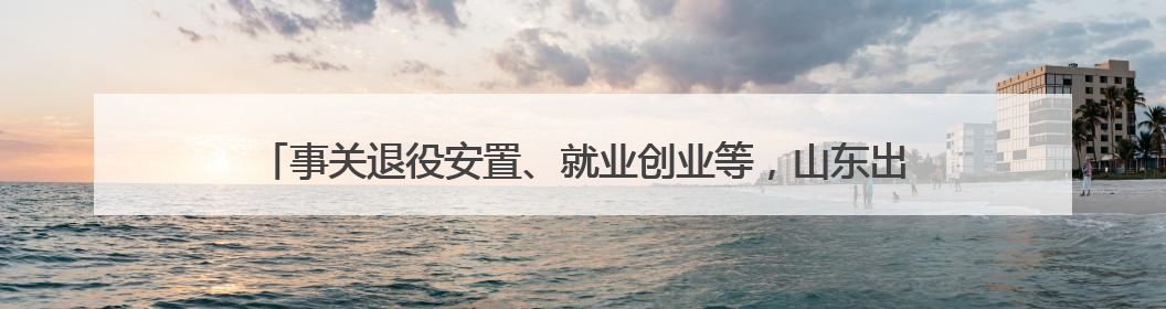 事关退役安置、就业创业等，山东出台法规明确退役军人服务保障工作
