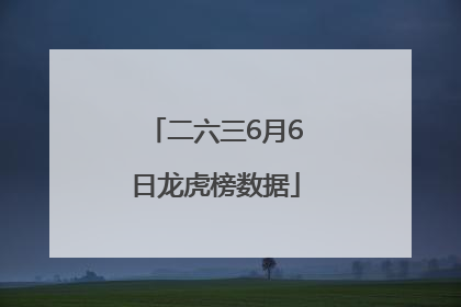 二六三6月6日龙虎榜数据
