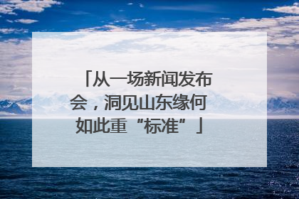 从一场新闻发布会，洞见山东缘何如此重“标准”