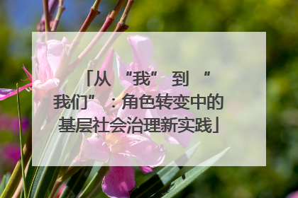 从 “我” 到 “我们”：角色转变中的基层社会治理新实践