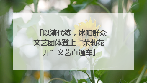 以演代练，沭阳群众文艺团体登上“茉莉花开”文艺直通车