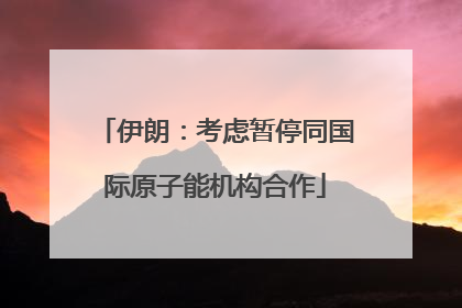 伊朗：考虑暂停同国际原子能机构合作
