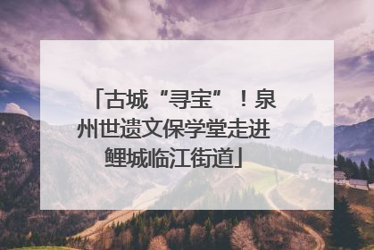 古城“寻宝”！泉州世遗文保学堂走进鲤城临江街道