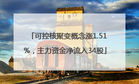 可控核聚变概念涨1.51%，主力资金净流入34股