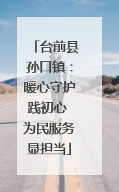 台前县孙口镇：暖心守护践初心 为民服务显担当