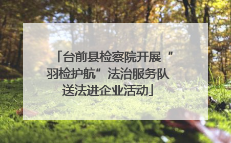 台前县检察院开展“羽检护航”法治服务队送法进企业活动