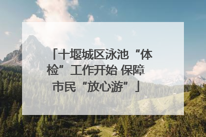 十堰城区泳池“体检”工作开始 保障市民“放心游”