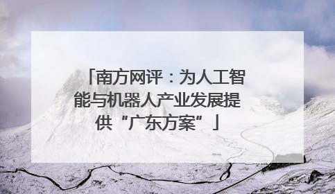 南方网评：为人工智能与机器人产业发展提供“广东方案”