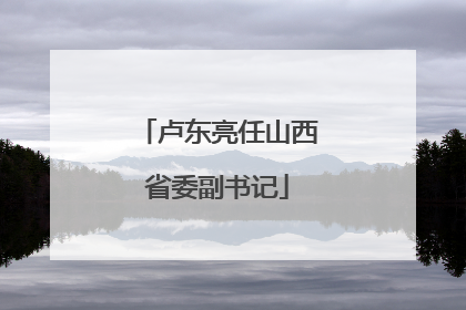 卢东亮任山西省委副书记