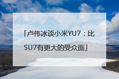 卢伟冰谈小米YU7：比SU7有更大的受众面